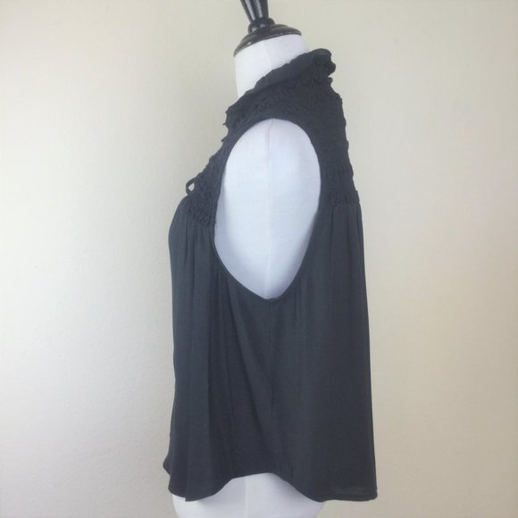 Free People Black Ruffle Me Up Top xs - Picture 6 of 10